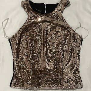 Sequin Sleeveless Top - Gold and Silver